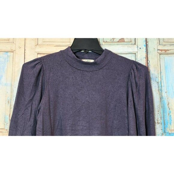 Riah Fashion Womens Small Purple Mock Neck Long Sleeve Pullover Sweater Top - Picture 2 of 7